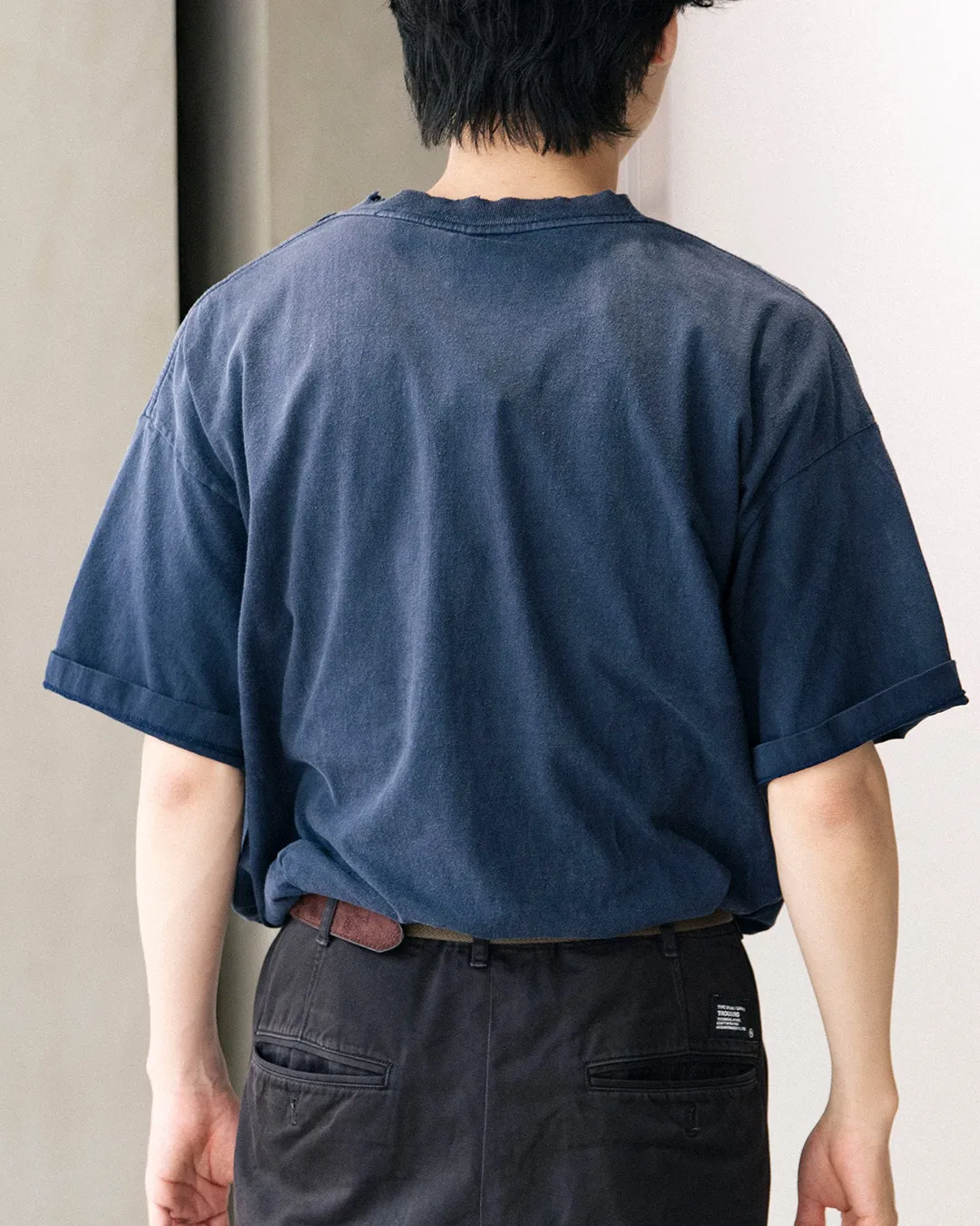 SAINT Mxxxxxx × NEIGHBORHOOD STHD . SS TEE SAINT NBHD/NVY NBHD Takizawa Shinsuke SAINT HOOD joint project Skeleton lightning destruction TEE Washed blue S-XL OE yarn tube weaving without side seam fabric Re-washed to make it distressed Cut and damaged treatment Ma Liu fading process Printing simulates natural distressed effect Correct version Customized joint main mark/wash mark/angel mark